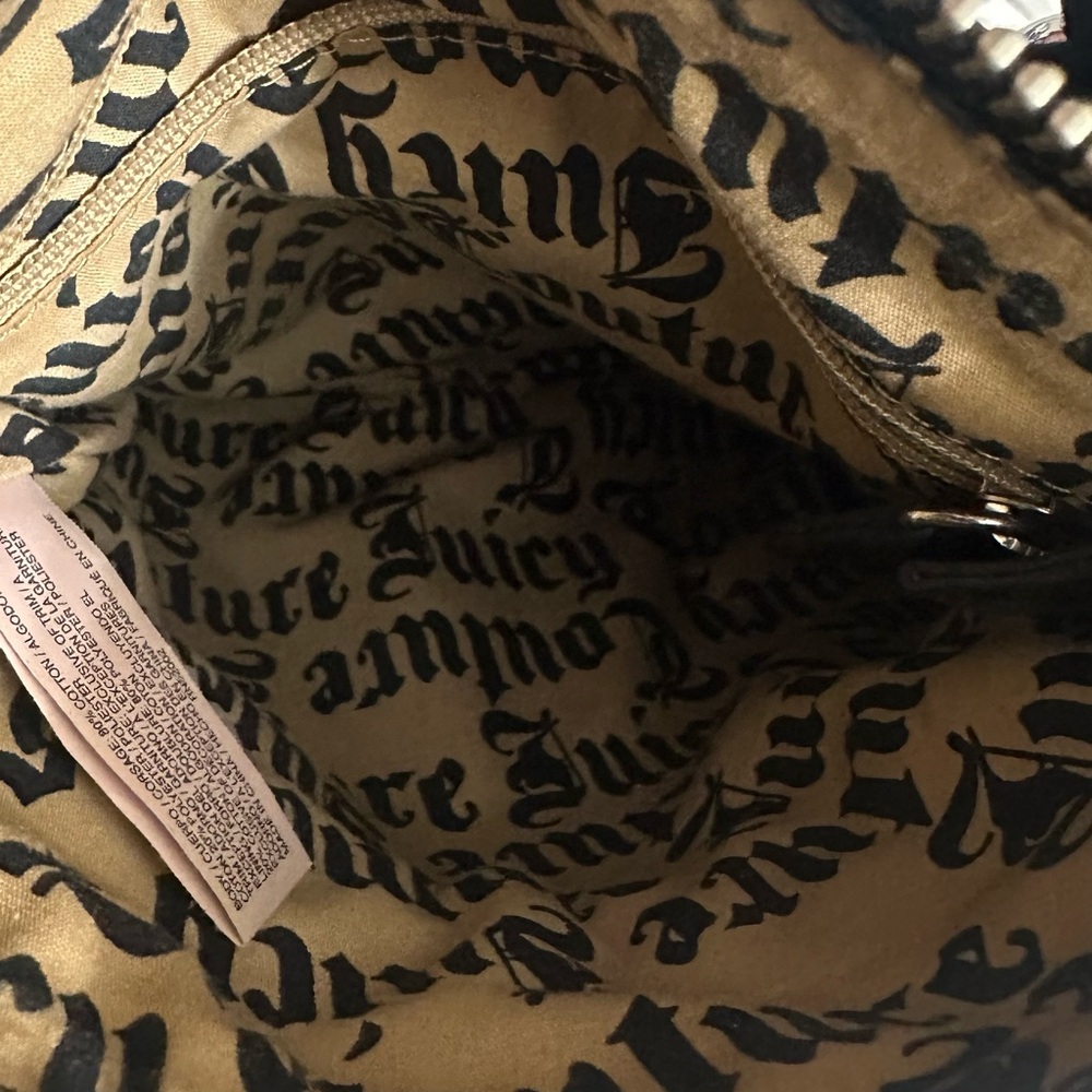 Juicy Couture Y2K Black Velour Crossbody Bag – 2011 Vintage Pink Sparkles - Picture 9 of 16